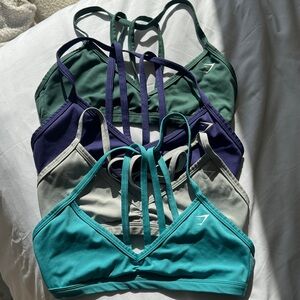 Gymshark Women's Teal & Green Strappy Sports Bras - Pack of 4